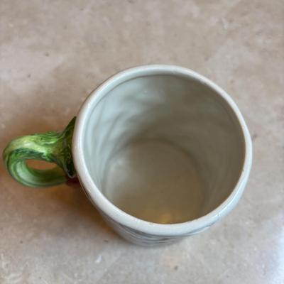 LOT 92: Corning Ware Visions Fry Pan w/Lid, Mr. Coffee, Mikasa Teapot & Cup Set, and Coffee Mugs