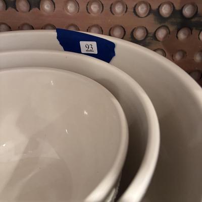 LOT 93: Charter Club Nesting Bowls, Metal Serving Tray, White Ceramic, Water Pitcher & Watering Can Vase