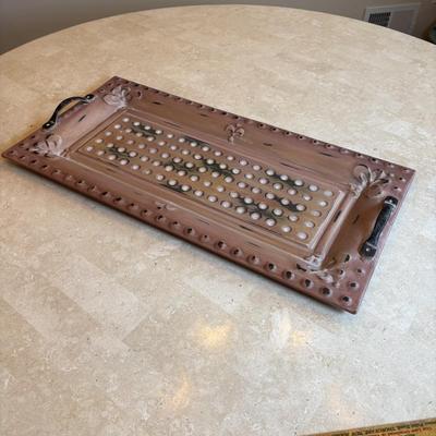LOT 93: Charter Club Nesting Bowls, Metal Serving Tray, White Ceramic, Water Pitcher & Watering Can Vase