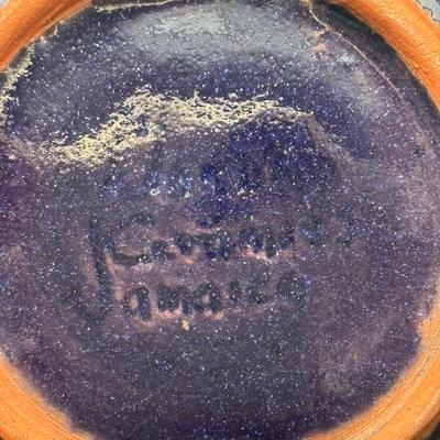 LOT 96: Pottery Collection: Blue Glaze Vase, Brown/Tan Speckled Pitcher, Square Plates & Mugs