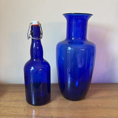 LOT 97: Cobalt Blue Glass & Pottery Collection