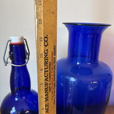 LOT 97: Cobalt Blue Glass & Pottery Collection