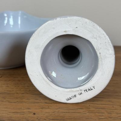 LOT 98: Delft Blue Dutch Boy & Toothpick Holder, OGGI Mini Yellow Canister, Villeroy & Boch Switch 1 (Ava, Caru, & Beala)...