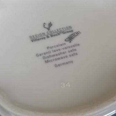 LOT 98: Delft Blue Dutch Boy & Toothpick Holder, OGGI Mini Yellow Canister, Villeroy & Boch Switch 1 (Ava, Caru, & Beala)...