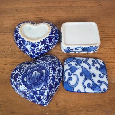 LOT 100: Vintage Old Willow Plate, England, 2-Hand Painted Lusterware Plates, Toyo Hand Painted Dresser Box &Bowl, Porcelain Trinket...