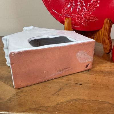 LOT 102: Holiday Decor: Glazed Snowman & Bowl, Lenox Rustic Berry Plate, Roman Inc. Artisan Angel Ornament, Pfaltzgraff & More