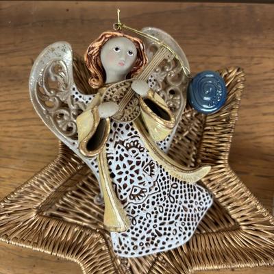 LOT 102: Holiday Decor: Glazed Snowman & Bowl, Lenox Rustic Berry Plate, Roman Inc. Artisan Angel Ornament, Pfaltzgraff & More