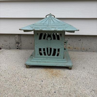 LOT 106: Cast Iron Dragonfly Pagoda Lantern