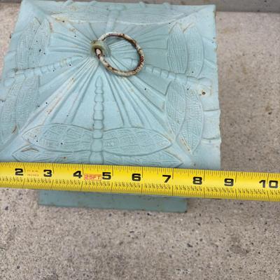 LOT 106: Cast Iron Dragonfly Pagoda Lantern