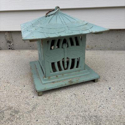 LOT 106: Cast Iron Dragonfly Pagoda Lantern