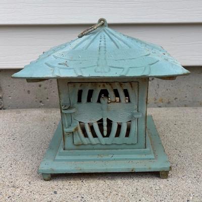 LOT 106: Cast Iron Dragonfly Pagoda Lantern