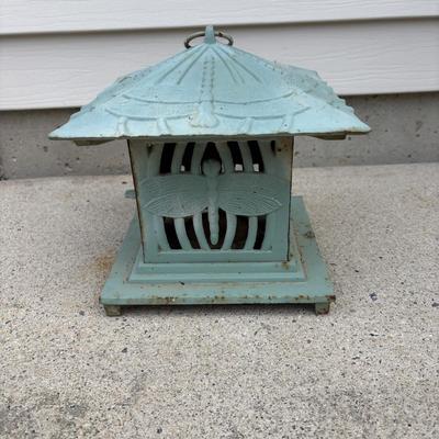 LOT 106: Cast Iron Dragonfly Pagoda Lantern