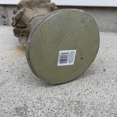 LOT 107: Cast Iron Sundial and Resin Cherub Reading a Book Garden Statue