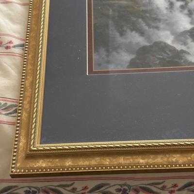 LOT 108: Thomas Kinkade "Conquering the Storms" Framed Print w/COA