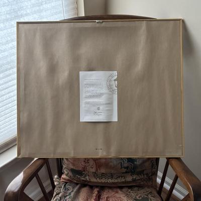 LOT 108: Thomas Kinkade "Conquering the Storms" Framed Print w/COA