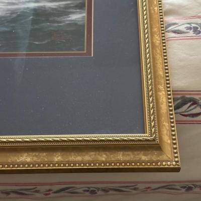 LOT 108: Thomas Kinkade "Conquering the Storms" Framed Print w/COA