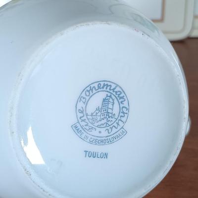 LOT 113: Royal Doulton Provencal Plate, Limoges Blue Floral Plate, Limoges Apple Plate & More