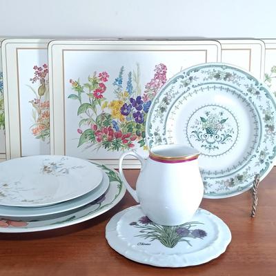 LOT 113: Royal Doulton Provencal Plate, Limoges Blue Floral Plate, Limoges Apple Plate & More