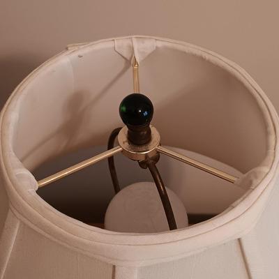 LOT 115: S. Bent & Bros. Rocking Chair, Side Table & Pottery Lamp