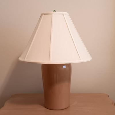 LOT 115: S. Bent & Bros. Rocking Chair, Side Table & Pottery Lamp