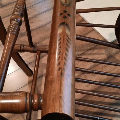 LOT 115: S. Bent & Bros. Rocking Chair, Side Table & Pottery Lamp