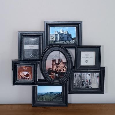 LOT 119: Home Decor Collection- Collage Picture Frame, Throw Pillows, Bud Vase & More