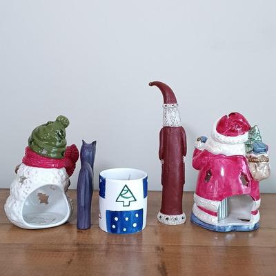 LOT 120: Dancing Santa, Small Light-Up Bear, Dept 55 Dicken's Village Mill & More