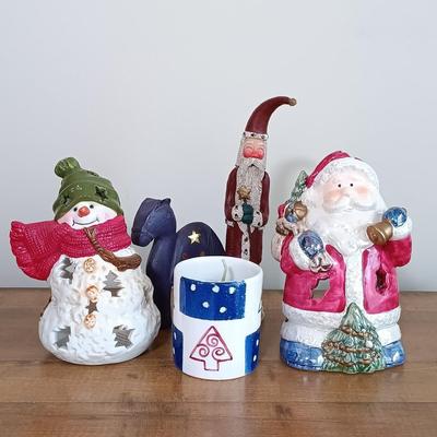 LOT 120: Dancing Santa, Small Light-Up Bear, Dept 55 Dicken's Village Mill & More