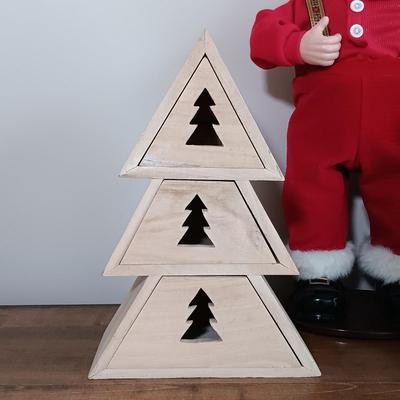 LOT 120: Dancing Santa, Small Light-Up Bear, Dept 55 Dicken's Village Mill & More