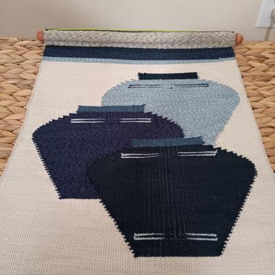 LOT 122: Wicker Trunk, Small Woven Tapestry, Sewing Notions & More