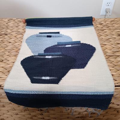 LOT 122: Wicker Trunk, Small Woven Tapestry, Sewing Notions & More