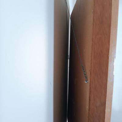 LOT 123: Wood Headboard, Framed Mirror and Dresser