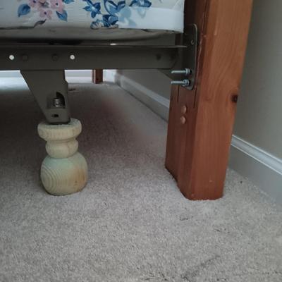 LOT 123: Wood Headboard, Framed Mirror and Dresser