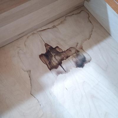 LOT 123: Wood Headboard, Framed Mirror and Dresser