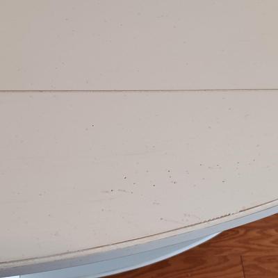 LOT 124: White Console Table with Baskets and Plant Holders