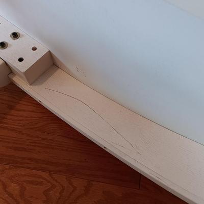 LOT 124: White Console Table with Baskets and Plant Holders