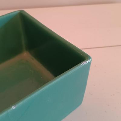 LOT 124: White Console Table with Baskets and Plant Holders