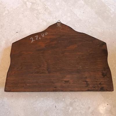 LOT 126: Brass Door Knocker, Tile and Wood Key Holder, Glass Art Bottle & More