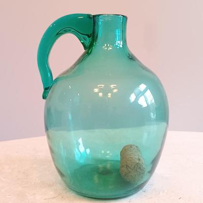 LOT 126: Brass Door Knocker, Tile and Wood Key Holder, Glass Art Bottle & More