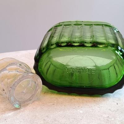 LOT 126: Brass Door Knocker, Tile and Wood Key Holder, Glass Art Bottle & More