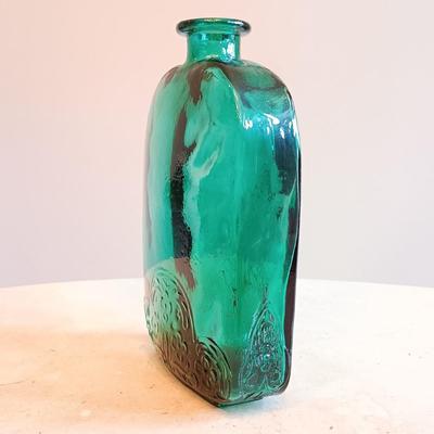 LOT 126: Brass Door Knocker, Tile and Wood Key Holder, Glass Art Bottle & More