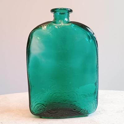 LOT 126: Brass Door Knocker, Tile and Wood Key Holder, Glass Art Bottle & More