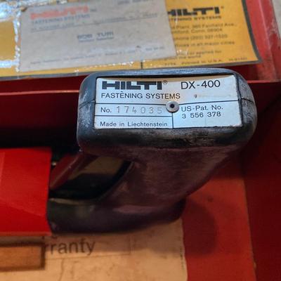 LOT 138: Hilti Fastening Systems DX-400 Tool with Metal Storage Box and Two Metal Boxes of Hardware