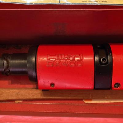 LOT 138: Hilti Fastening Systems DX-400 Tool with Metal Storage Box and Two Metal Boxes of Hardware