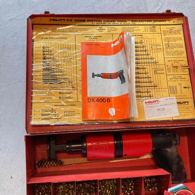 LOT 138: Hilti Fastening Systems DX-400 Tool with Metal Storage Box and Two Metal Boxes of Hardware