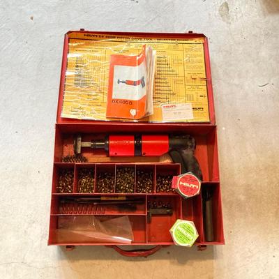 LOT 138: Hilti Fastening Systems DX-400 Tool with Metal Storage Box and Two Metal Boxes of Hardware
