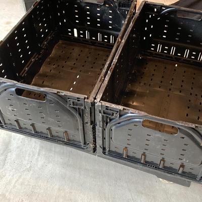 LOT 139: Rolling Dolly Cart with Storage Containers, Bags, Collapsible Crates and More