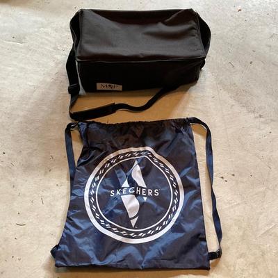 LOT 139: Rolling Dolly Cart with Storage Containers, Bags, Collapsible Crates and More