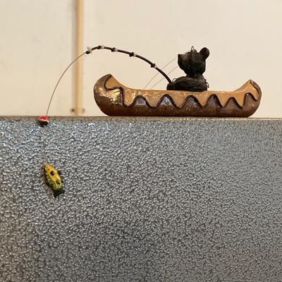 LOT 144: Collection of Christmas / Holiday Decor - Camo Snowman, Mooseltoe Season, Fishing Bear, Lighted Wreath, Nativity Scene and More