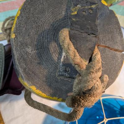 Vintage Blown Glass Blue Ball and Buoy